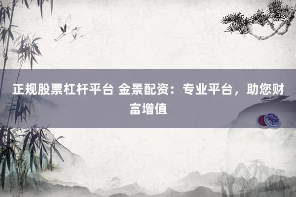 正规股票杠杆平台 金景配资：专业平台，助您财富增值
