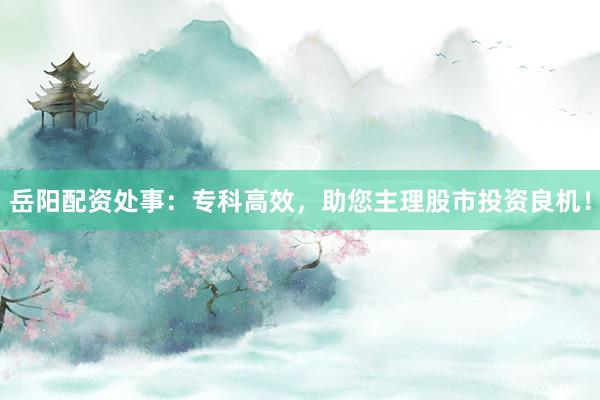 岳阳配资处事：专科高效，助您主理股市投资良机！