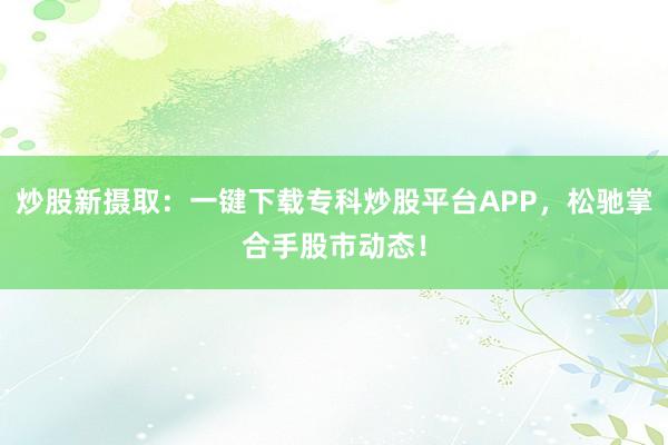 炒股新摄取：一键下载专科炒股平台APP，松驰掌合手股市动态！