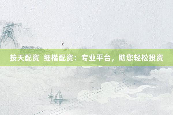 按天配资  细楷配资：专业平台，助您轻松投资