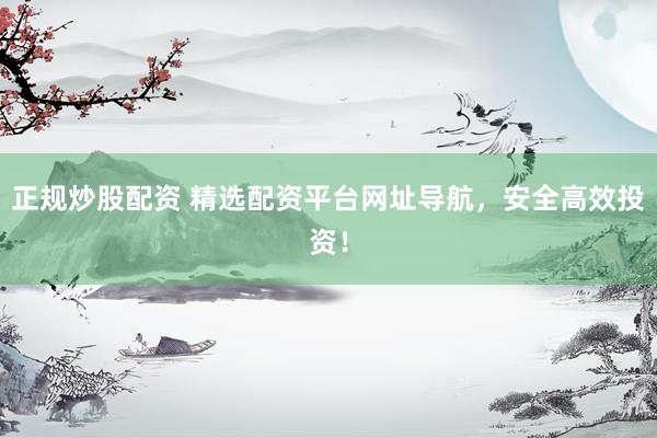 正规炒股配资 精选配资平台网址导航，安全高效投资！