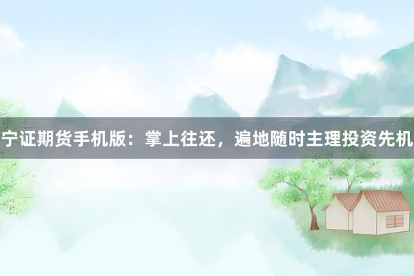 宁证期货手机版：掌上往还，遍地随时主理投资先机