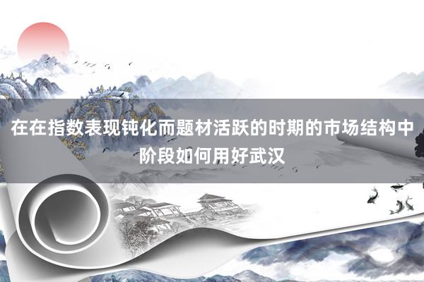 在在指数表现钝化而题材活跃的时期的市场结构中阶段如何用好武汉